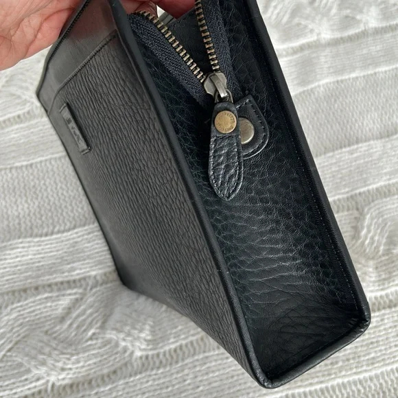 Burberrys Clutch Bag Leather Black vintage - Picture 8 of 16